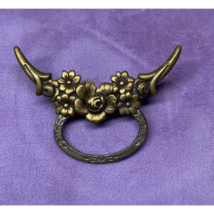 Vintage Kat’s Creations Brooch Pin Mixed Metals Silver/Gold Brass Floral Wings